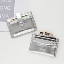 【 シルバー カードケース 名入れ 】 スリム ベルト付 コンパクト ミニ 財布 スキミング防止 レザー 刻印 ギフト HR27U