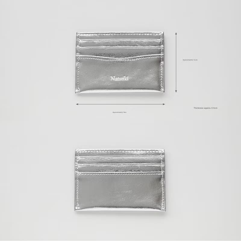 【 シルバー カードケース 名入れ 】 スリム ベルト付 コンパクト ミニ 財布 スキミング防止 レザー 刻印 ギフト HR27U
