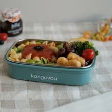 Large兒童餐盒【莫藍迪】不鏽鋼餐盒 便當盒-美國kangovou小袋鼠