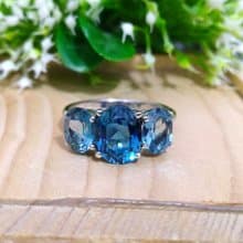 Real london blue topaz ring silver sterling or ring wedding size 7.0 free resize