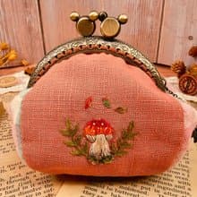 蘑菇刺繡口金包no.1