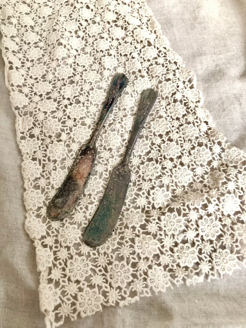 Vintage美國1944年製鍍銀奶油刀2件組