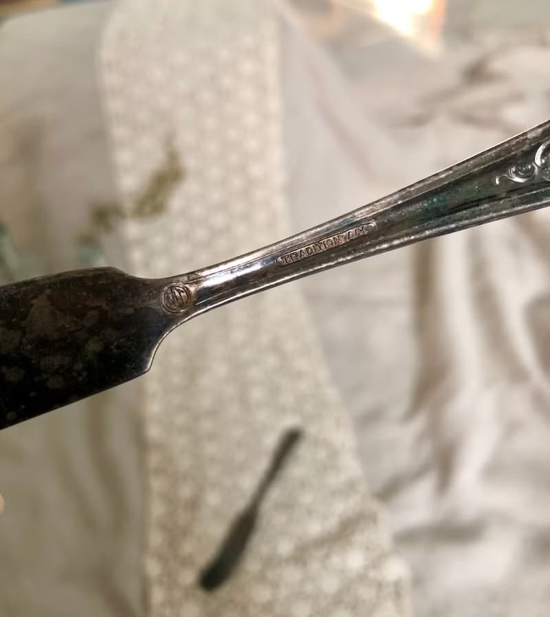 Vintage美國1944年製鍍銀奶油刀2件組