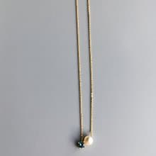 K10/SV925 London blue topaz Necklace, November Birthstone, Akoya Pearl Necklace