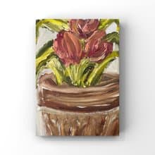 Tulip painting Tulip flower art Potted tulips oil painting plant floral botanic