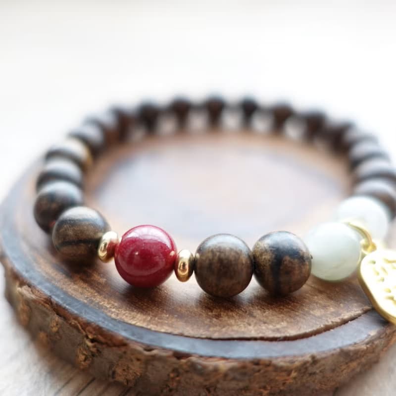 腕間生香 悠然神韻 沉香 天山翠 虎眼石 中式現代的結合 手鍊