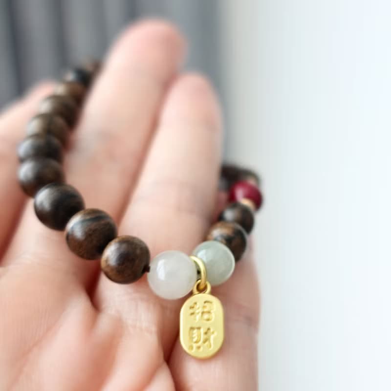 腕間生香 悠然神韻 沉香 天山翠 虎眼石 中式現代的結合 手鍊