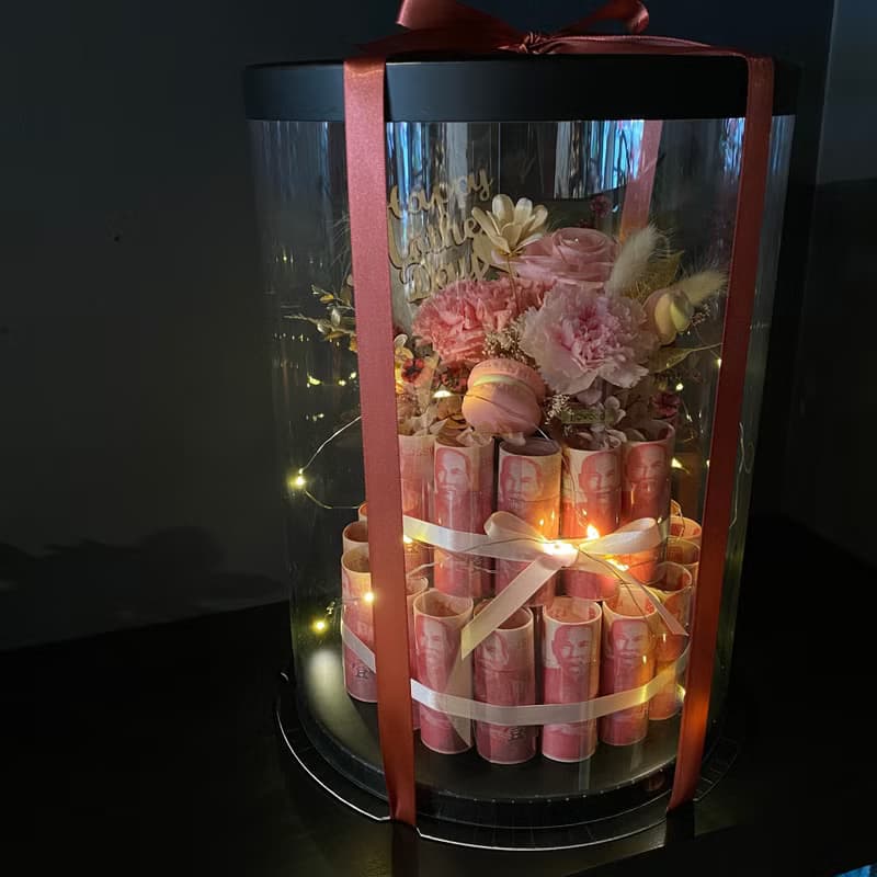 錢蛋糕 有錢花 永生花 母親節 父親節 生日