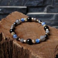 避邪 ∣ 藍晶石 拉長石 黑曜石 手鍊