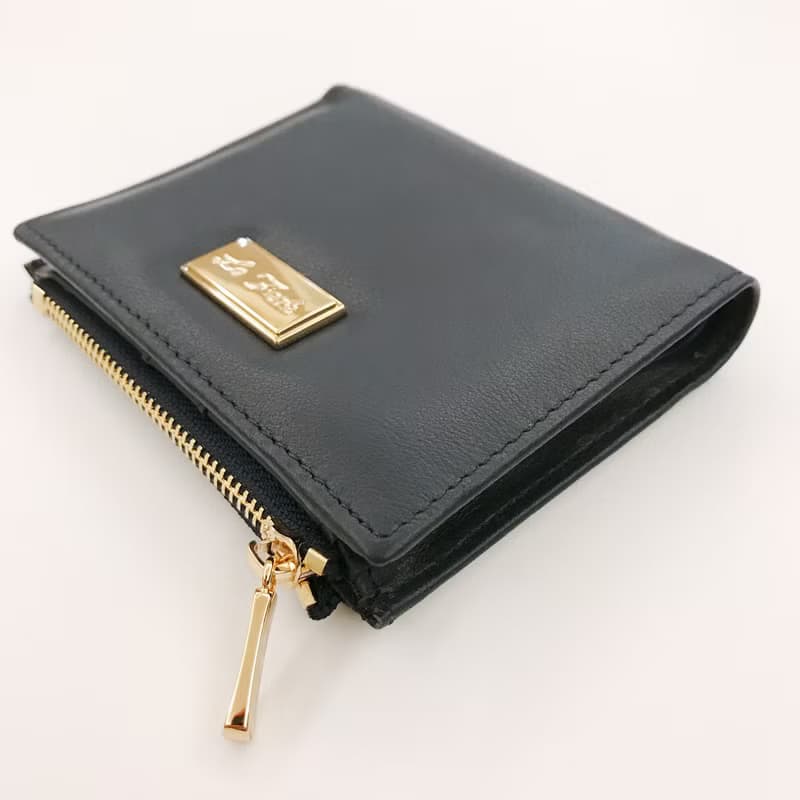 【La Fede】RFID防盜小牛皮扣式短夾