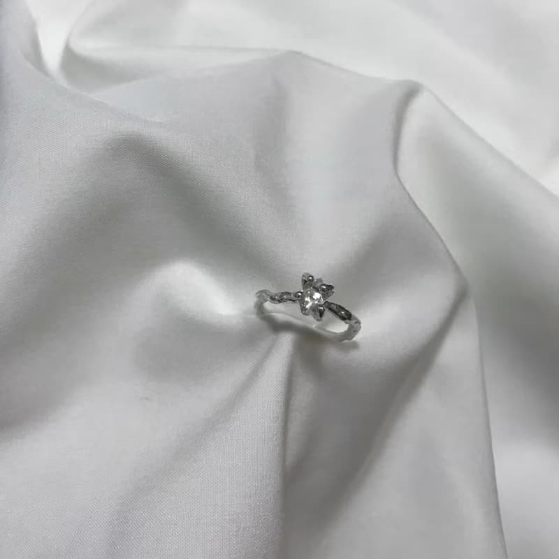 Herkimer Diamond 赫基蒙水晶 純銀 經典細戒