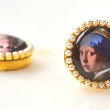 Button Cover 手作鈕扣飾~別致優雅~名畫系列: 戴珍珠耳環的少女