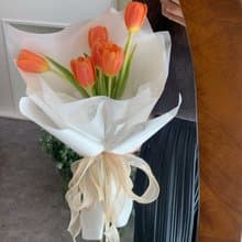 鮮花 橘色鬱金香花束