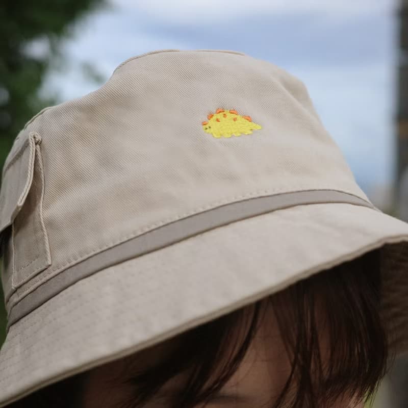 小劍龍口袋可拆式帽繩漁夫帽-卡其