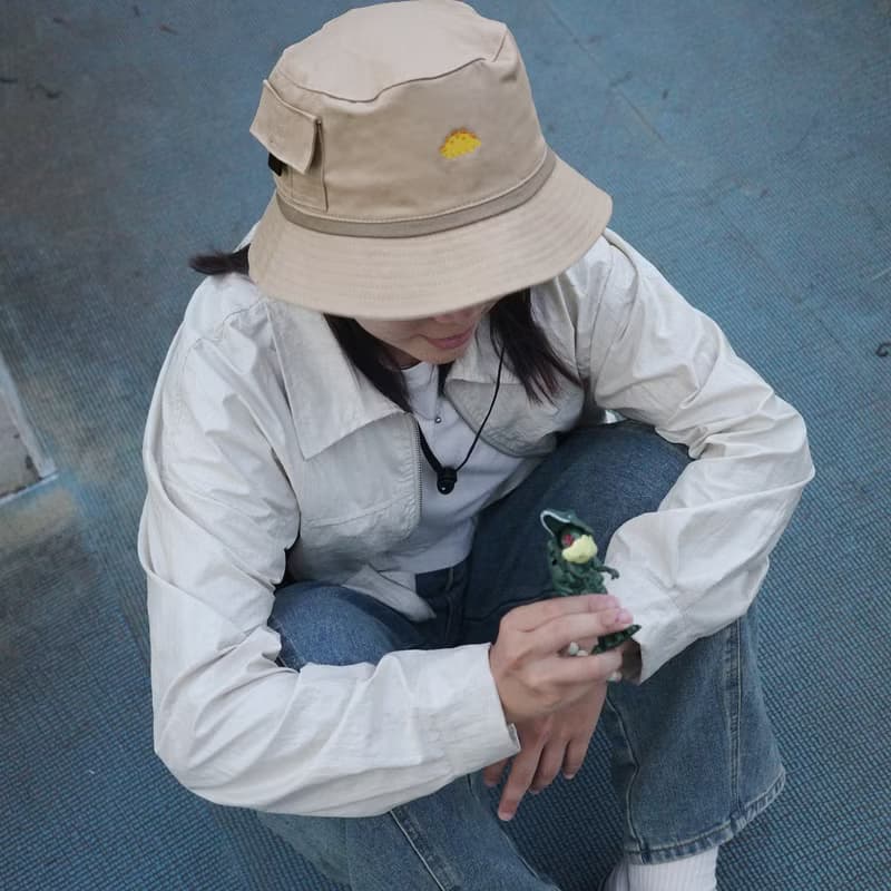 小劍龍口袋可拆式帽繩漁夫帽-卡其