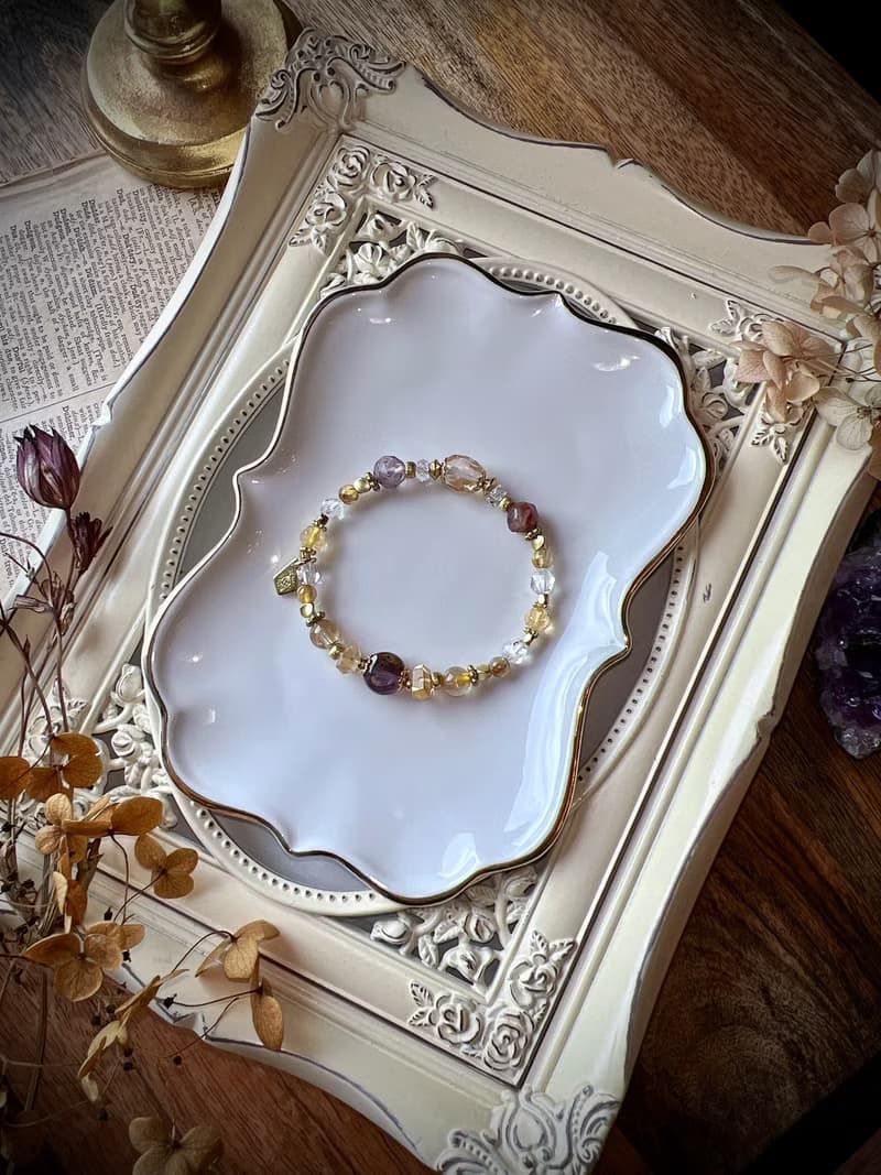 -法式浪漫-天然水晶手鏈/黃銅手鍊