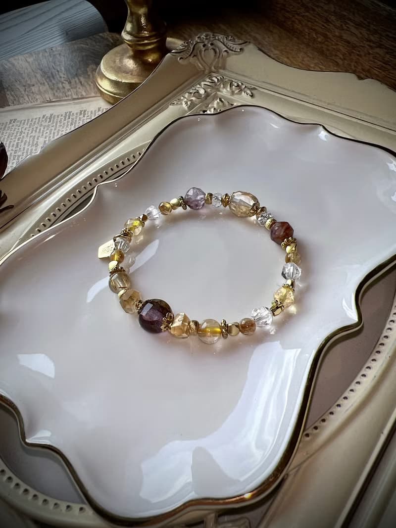-法式浪漫-天然水晶手鏈/黃銅手鍊