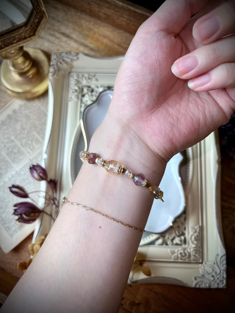-法式浪漫-天然水晶手鏈/黃銅手鍊