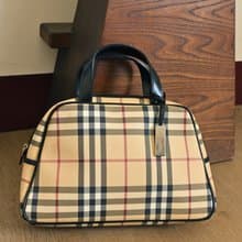 經典Burberry 格紋手提包