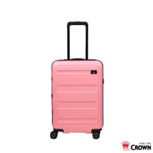 【CROWN】防盜拉鍊 21吋 登機箱  粉色霧面