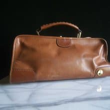 【老時光 OLD-TIME】早期二手老包義大利品牌手工真皮醫生包