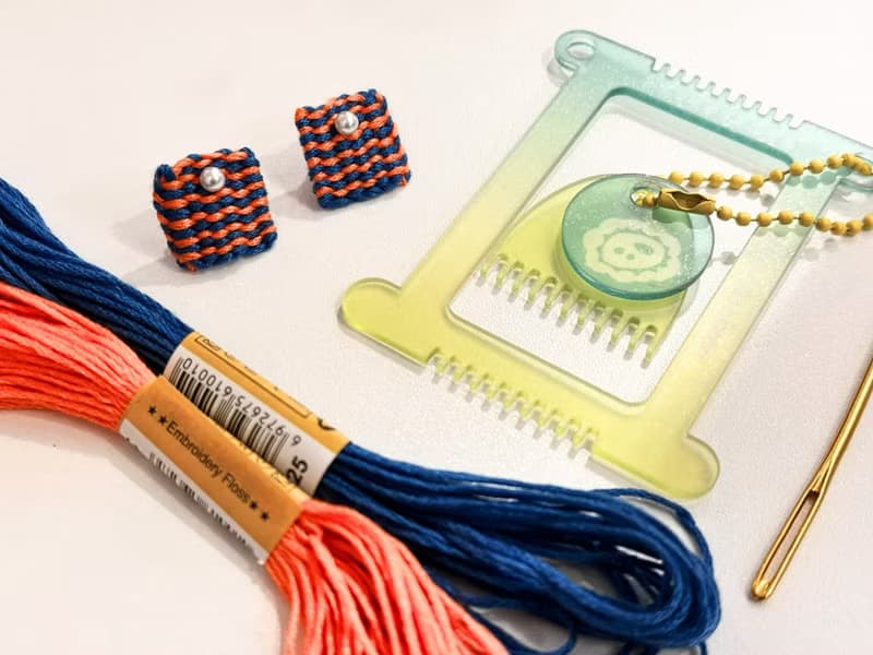 【體驗】【DIY材料包】梭織耳飾 Weaving Earrings 附2款教學影片