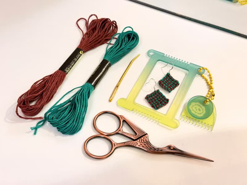 【體驗】【DIY材料包】梭織耳飾 Weaving Earrings 附2款教學影片
