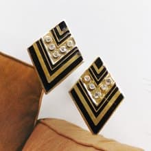 Vintage Jewelry 西洋古董飾品  摩登幾何 針式耳環