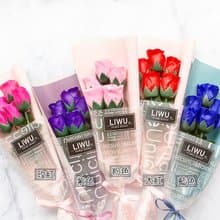 玫瑰香皂花花束(1束5朵)-5色可選M001 情人節 生日 畢業 紀念日