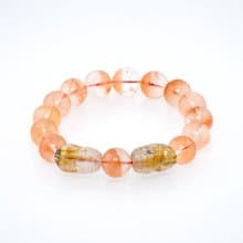 寶麗金珠寶-天然紅兔毛鈦晶貔貅水晶手珠