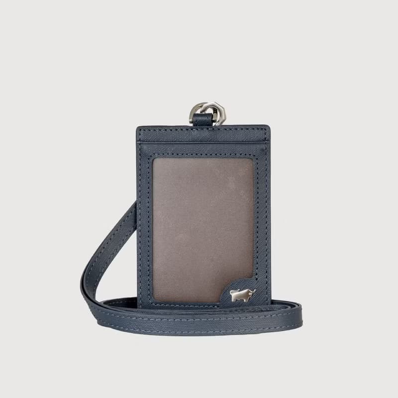 【結帳贈擦拭布乙條】HOMME-M紳士 極光紋證件夾-深藍色/BF306-60