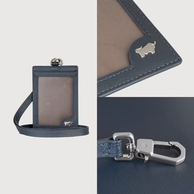 【結帳贈擦拭布乙條】HOMME-M紳士 極光紋證件夾-深藍色/BF306-60