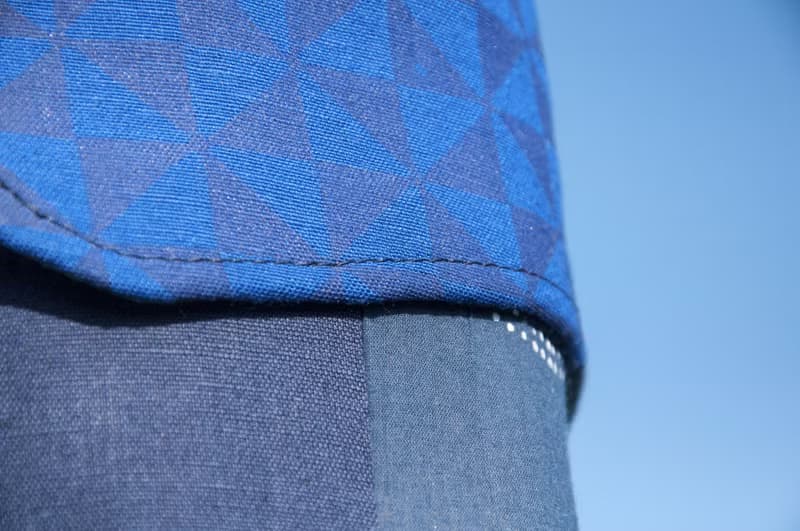 手工藍染瑜珈墊背包/yoga bag/瑜伽包/編織包/織布包-木刻印圓圈
