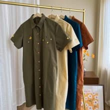 Shirt Dress : 連衣裙  Green綠色的