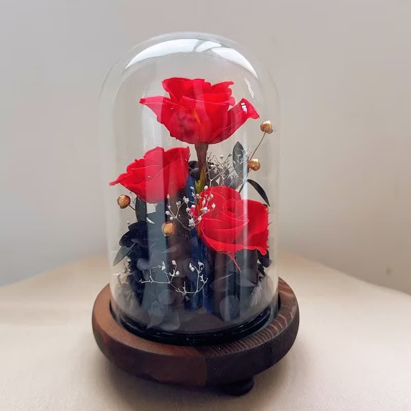 蒔漫花間－墨夜薔薇 永生玫瑰 永生花盅 情人節禮物