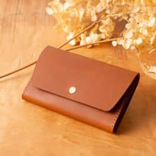 シンプルなマチつきカードケース 名刺入れ　Patan-card マチつき #Cognac【入学祝】【就職祝】【カスタム可能なギフト】
