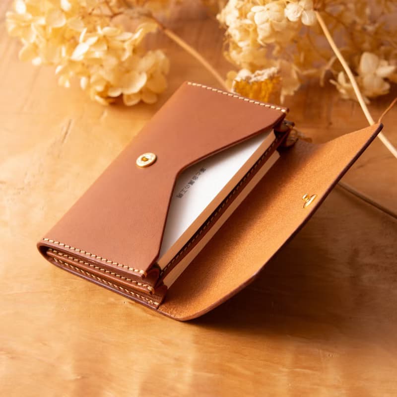 シンプルなマチつきカードケース 名刺入れ　Patan-card マチつき #Cognac【入学祝】【就職祝】【カスタム可能なギフト】