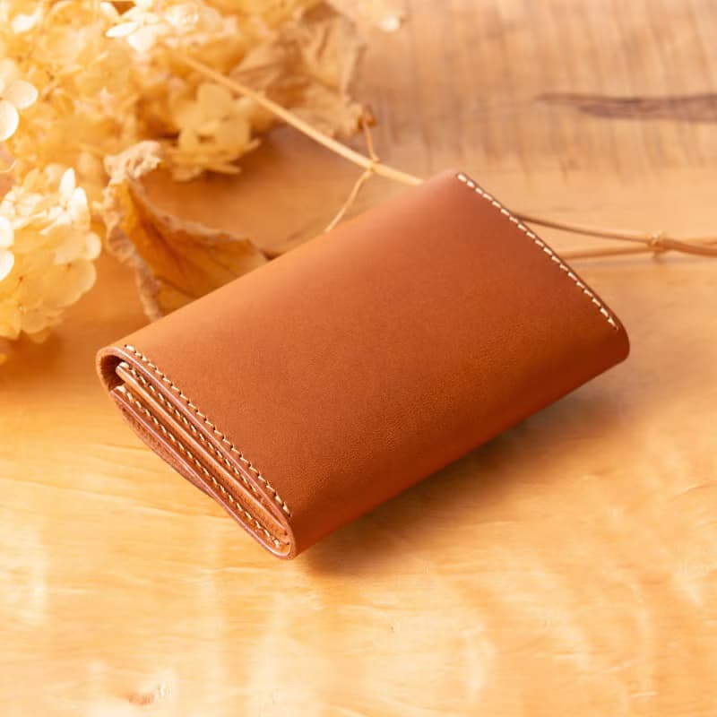 シンプルなマチつきカードケース 名刺入れ　Patan-card マチつき #Cognac【入学祝】【就職祝】【カスタム可能なギフト】