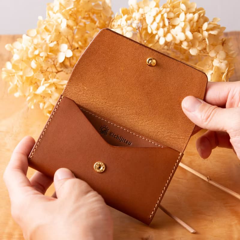 シンプルなマチつきカードケース 名刺入れ　Patan-card マチつき #Cognac【入学祝】【就職祝】【カスタム可能なギフト】