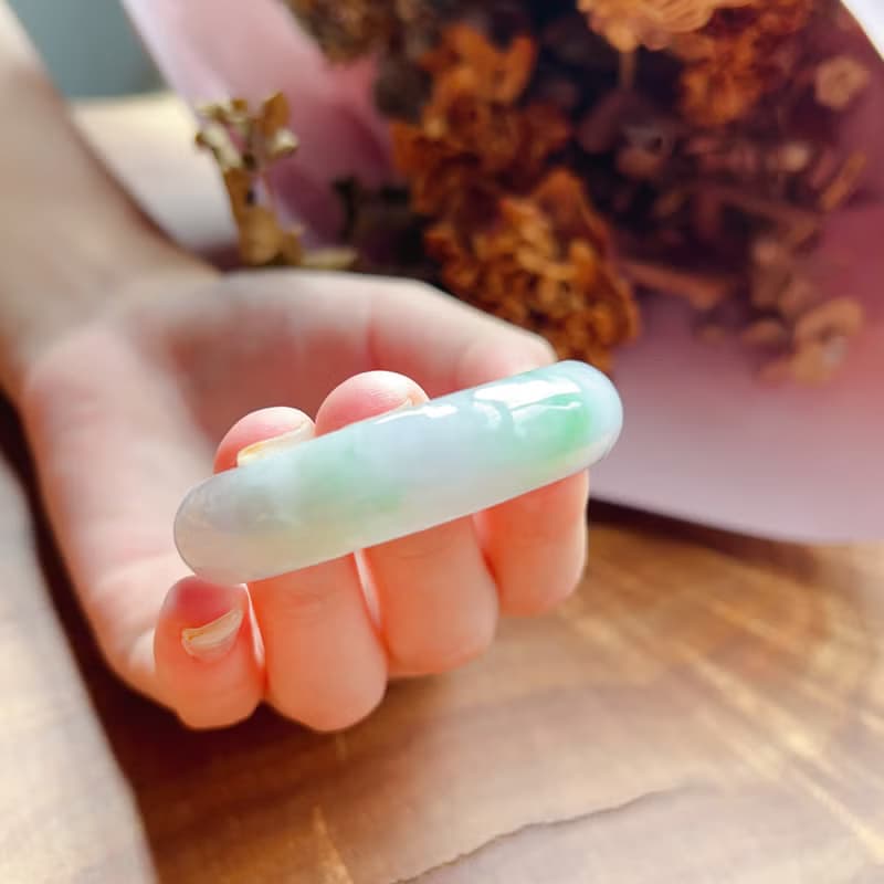 春帶彩翡翠手鐲 | 14圍 | 天然緬甸玉A貨翡翠 | 送禮
