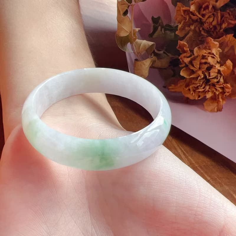春帶彩翡翠手鐲 | 14圍 | 天然緬甸玉A貨翡翠 | 送禮