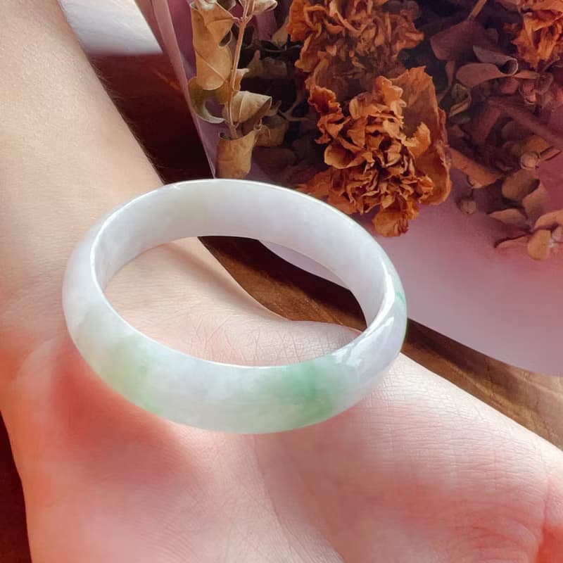春帶彩翡翠手鐲 | 14圍 | 天然緬甸玉A貨翡翠 | 送禮