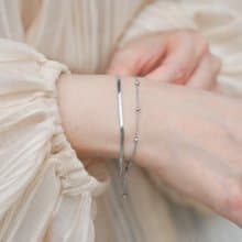 細緻圓珠雙層手鍊 醫療鋼銀色 抗過敏手鍊 可戴洗澡