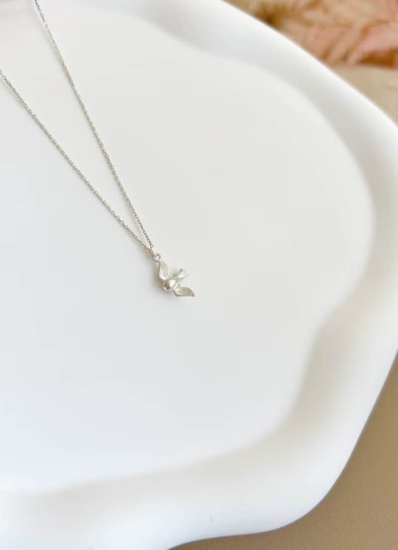 【精緻禮盒】純銀飛鳥項鍊－青鳥 # 925純銀 簡約 可水洗
