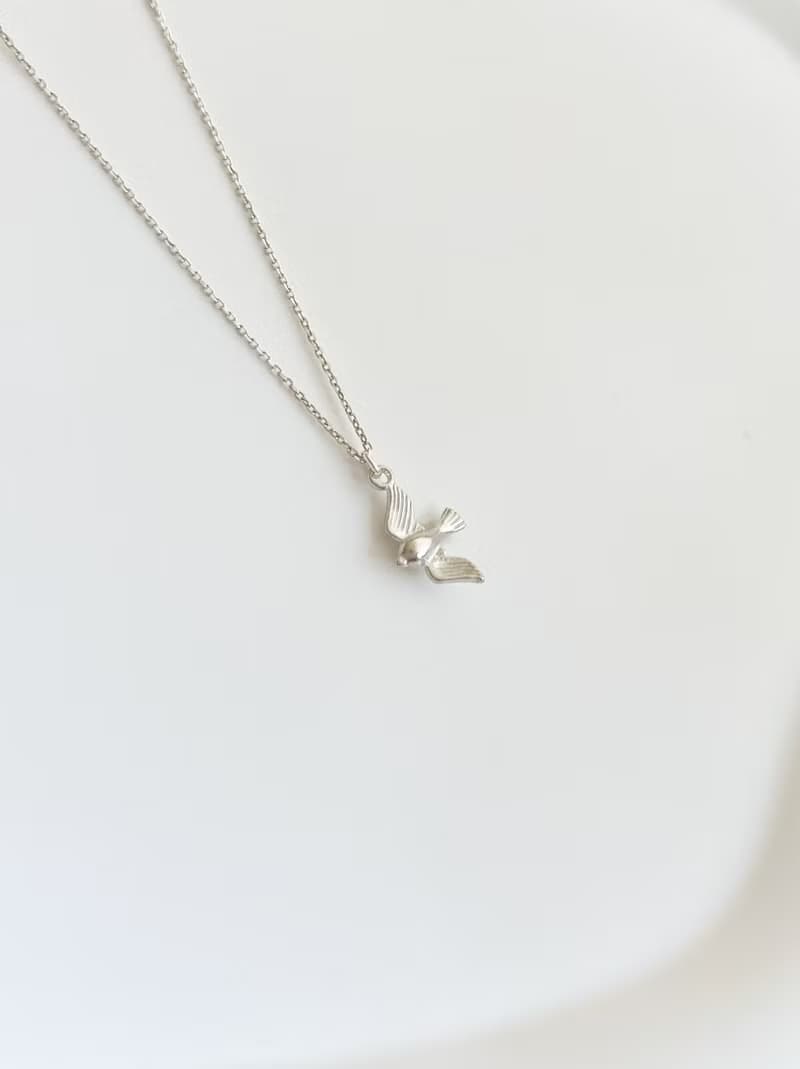 【精緻禮盒】純銀飛鳥項鍊－青鳥 # 925純銀 簡約 可水洗