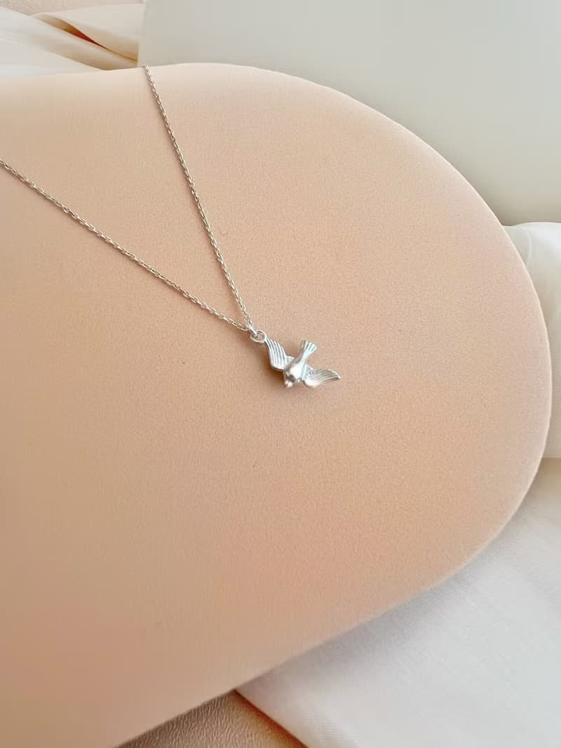 【精緻禮盒】純銀飛鳥項鍊－青鳥 # 925純銀 簡約 可水洗