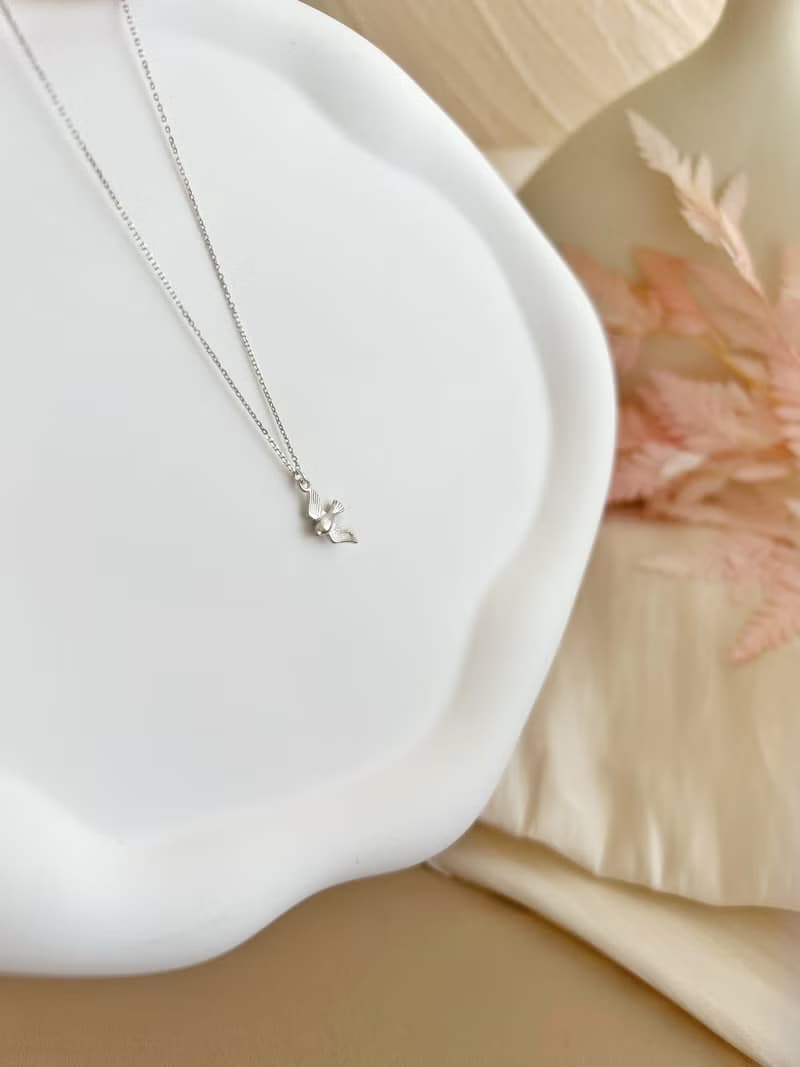 【精緻禮盒】純銀飛鳥項鍊－青鳥 # 925純銀 簡約 可水洗