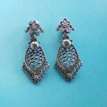 Vintage Jewelry 西洋古董飾品 Celebrity  銀色調 垂墜 夾式耳環