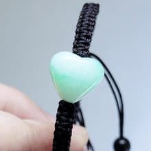 【親翠】天然翡翠 果陽綠仙氣立體胖愛心極簡平結手繩 送禮首選