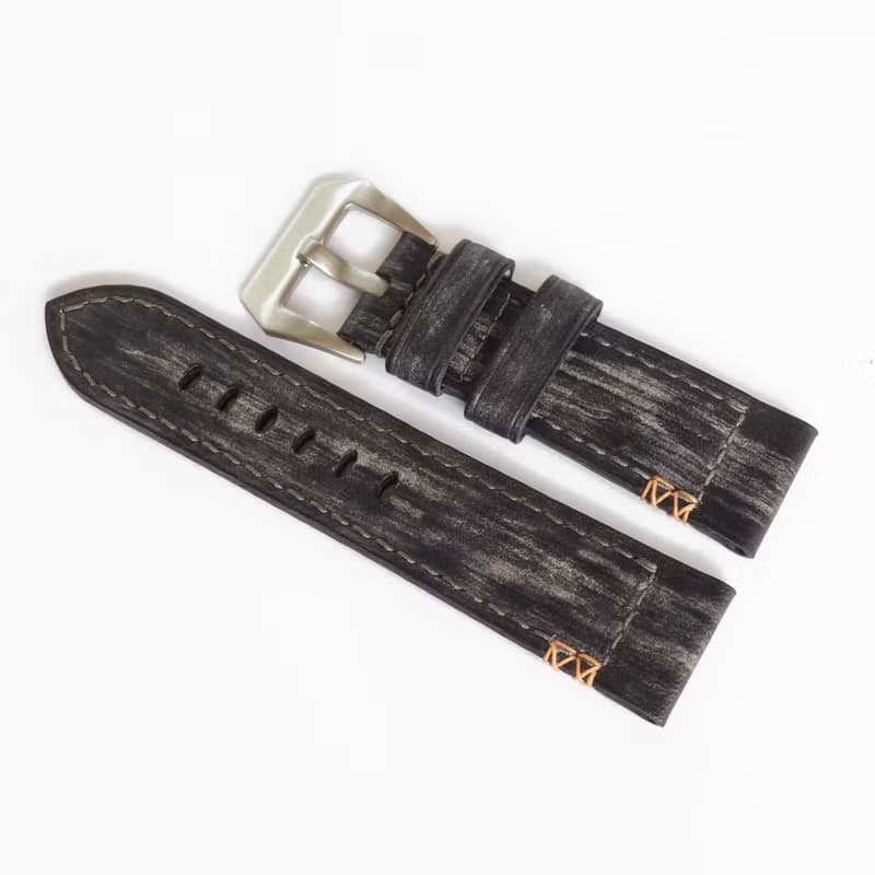 沛納海手錶表帶。灰色。PAM風格。真皮表帶
